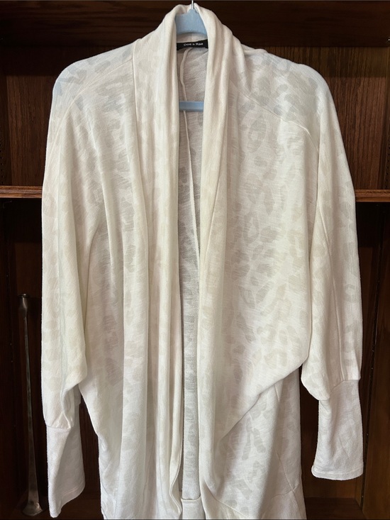 Doe & Rae Sweaters - Doe & Rae Cream Open-Front Leopard Print Cardigan